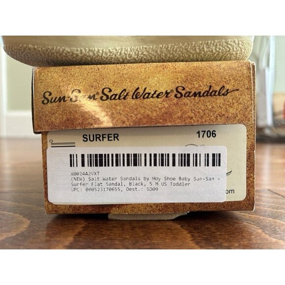 Salt Water Sandals Baby/Toddler Girl Size 5 Hoy Shoe Surfer Black NEW - Picture 5 of 6